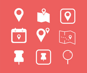 simple location icon design collection