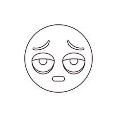 Fototapeta premium Exhausted emoji face vector symbol sign icon illustration burnout tired