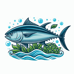 tuna fish vector illustration 