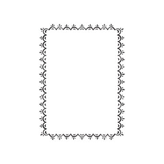 A rectangular edge border edge with scallop and dashes. Hand drawn in black. 