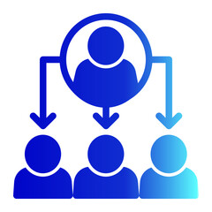 This is a Hierarchy icon from the Organization icon collection with Solid Gradient style