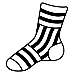 "Striped Socks Vector Design - High-Quality AI Graphic on White Background"