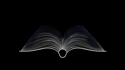 Open book, illuminated as abstract lines on a black background.