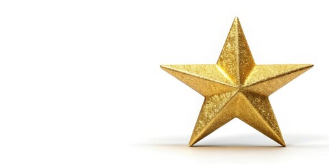 Obraz premium Aerial Drone Shot Golden Star White Background - High Resolution Gold Star Image Perfect for Holiday Designs
