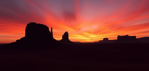 Silhouette against colossal desert architecture, monumental, stock photo