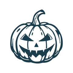 Spooky Jack-o'-lantern with Triangular Eyes Vector - Halloween – Jack-o’-lantern with triangular eyes (spooky but clean)