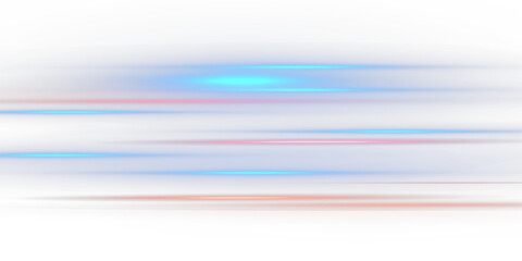 Light motion effect for banners. Blue lines. Speed ​​effect on blue background. Light, speed and motion lines on white background