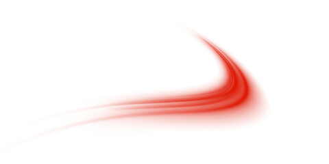 Red shiny sparks spiral wave. Curved bright speed line rotates. Shiny wavy path. Magic red swirl with glare. Glowing swirl effect.