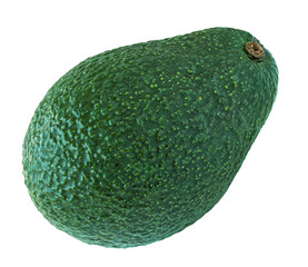 Whole avocado isolated on white background. Organic Avocado macro. Package design element.