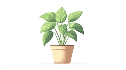 Fototapeta premium Vibrant houseplant in a terracotta pot.