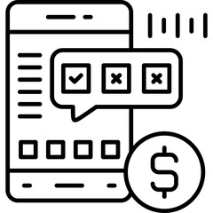 Online Paid Message Icon Vector Element