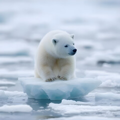polar bear on ice, climate change.