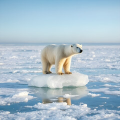 polar bear on ice surviving