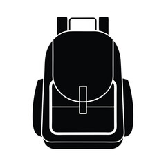 Backpacks Hiking bag, gear pack School bag Camping Elements Vector Silhouette