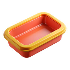 Rectangular Red-Orange Baking Dish with Yellow Rim