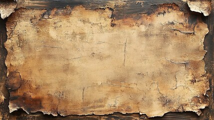 Distressed Parchment Texture with Cracked Surface and Dark Wood