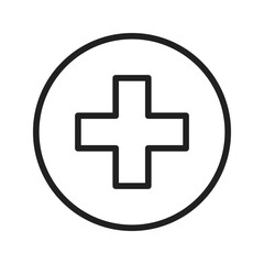 Red Cross icon vector image. Suitable for mobile apps, web apps and print media.