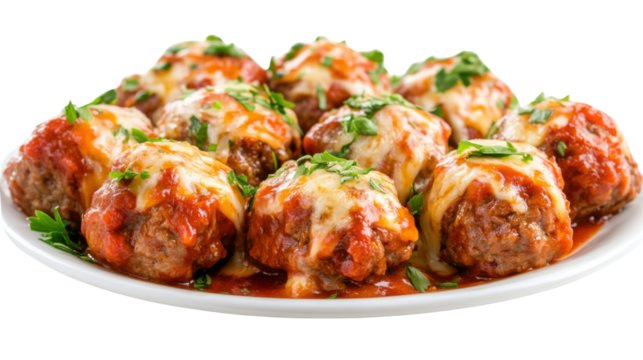 bull smash burger pieces of beef meatballs in white plate on white background