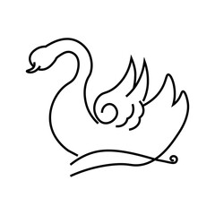 white swan icon on white background