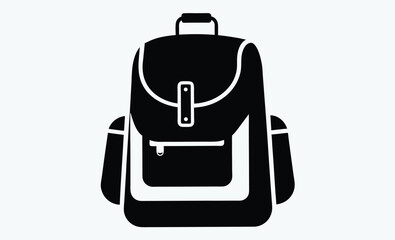 School bag backpack silhouette, Schoolbag,  school bag backpack with straps flat vector icon for apps and websites 