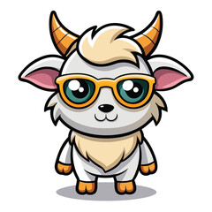 Obraz premium Cute goat wearing sunglasses