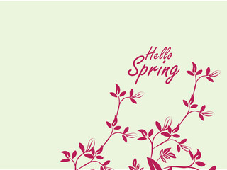Elegant Hello Spring Floral Design with Pastel Background