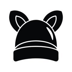 Knitted Hat with Ears Vector Illustration