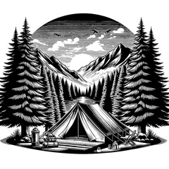 camping in the mountains