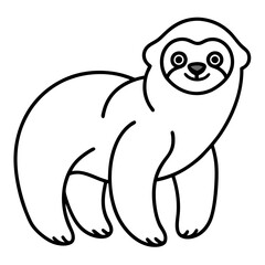 Lazy Sloth Line Art