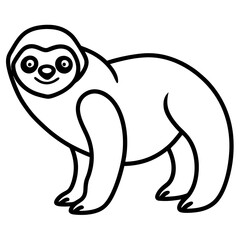 Lazy Sloth Line Art