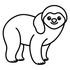 Lazy Sloth Line Art