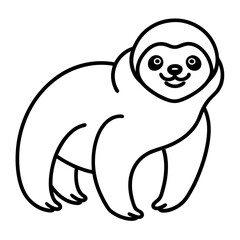 Lazy Sloth Line Art