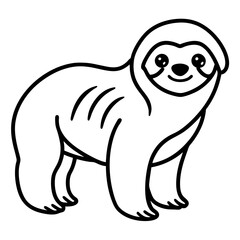 Lazy Sloth Line Art