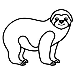 Lazy Sloth Line Art