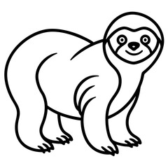 Lazy Sloth Line Art