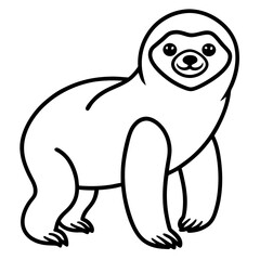 Lazy Sloth Line Art