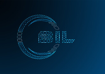 BIL low poly letter logo vector design. BIL lower poly logo design.