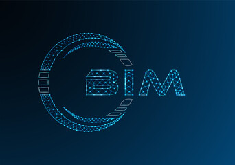 BIM low poly letter logo vector design. BIM lower poly logo design.