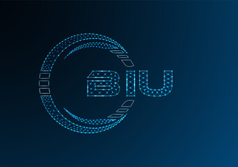 BIU low poly letter logo vector design. BIU lower poly logo design.