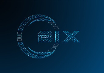 BIX low poly letter logo vector design. BIX lower poly logo design.