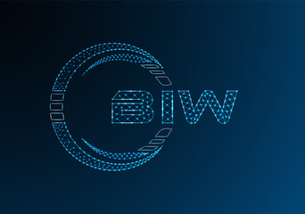 BIW low poly letter logo vector design. BIW lower poly logo design.