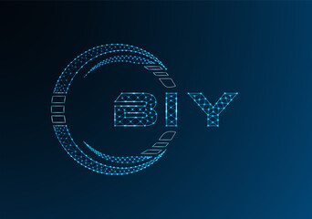 BIY low poly letter logo vector design. BIY lower poly logo design.