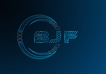 BJF low poly letter logo vector design. BJF lower poly logo design.
