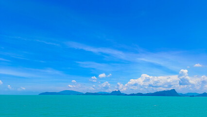 Summer travel, the sea in Asia, the holiday season, which gives a natural relaxing feeling. Beautiful natural environment and rest. Travel Thailand, the island in the middle of the sea. Samui Thailand