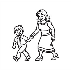 Naklejka premium happy mothers day silhouette vector art illustration