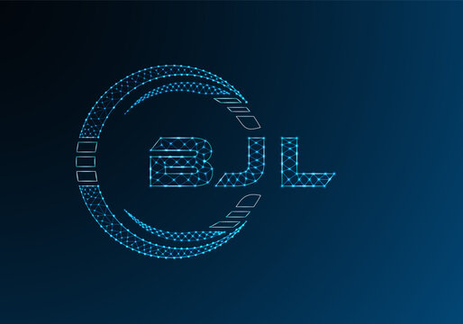 BJL low poly letter logo vector design. BJL lower poly logo design.