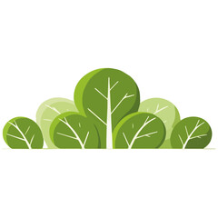 Hand drawn shrub bush shrubbery tree. set of garden plant element. Eco element