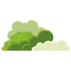 Hand drawn shrub bush shrubbery tree. set of garden plant element. Eco element