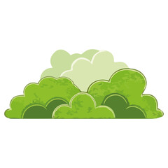 Hand drawn shrub bush shrubbery tree. set of garden plant element. Eco element