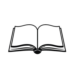 Black silhouette open book vector logo with symmetrical design, clean lines, and visible pages — ideal for libraries, schools, online courses, educational branding, and minimal visuals.

